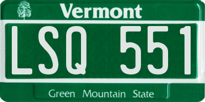 VT license plate LSQ551