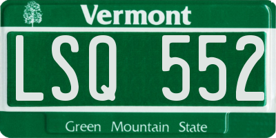 VT license plate LSQ552