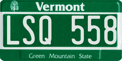 VT license plate LSQ558