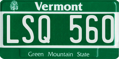 VT license plate LSQ560