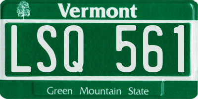 VT license plate LSQ561