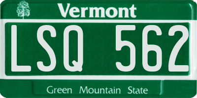 VT license plate LSQ562
