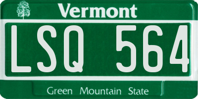 VT license plate LSQ564