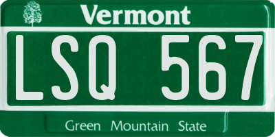 VT license plate LSQ567