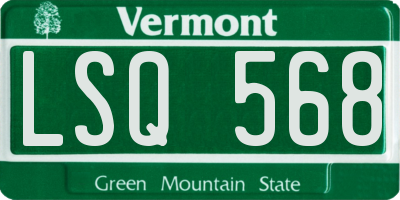 VT license plate LSQ568