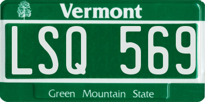VT license plate LSQ569