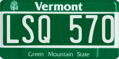VT license plate LSQ570