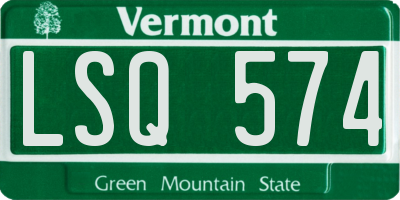 VT license plate LSQ574