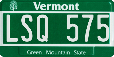 VT license plate LSQ575