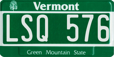 VT license plate LSQ576