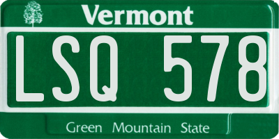VT license plate LSQ578