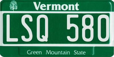VT license plate LSQ580