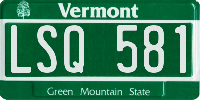 VT license plate LSQ581