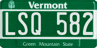 VT license plate LSQ582