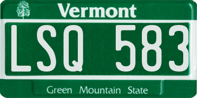 VT license plate LSQ583