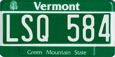 VT license plate LSQ584