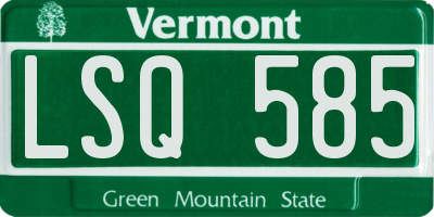 VT license plate LSQ585