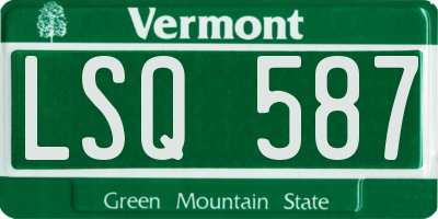VT license plate LSQ587