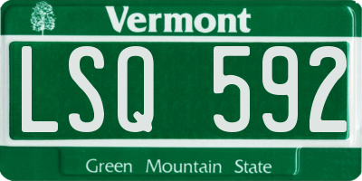 VT license plate LSQ592