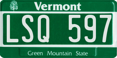 VT license plate LSQ597