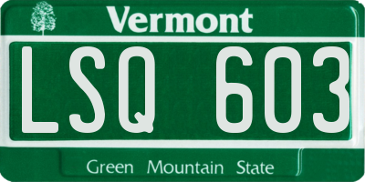 VT license plate LSQ603