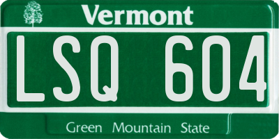 VT license plate LSQ604