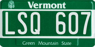 VT license plate LSQ607