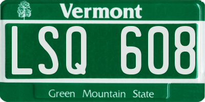 VT license plate LSQ608