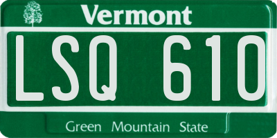 VT license plate LSQ610
