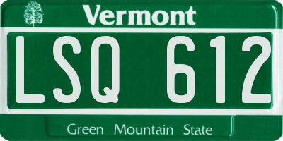 VT license plate LSQ612