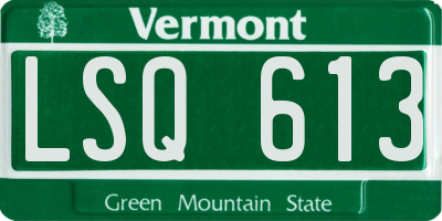 VT license plate LSQ613
