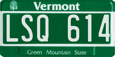 VT license plate LSQ614