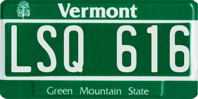 VT license plate LSQ616
