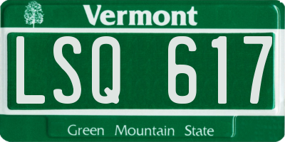 VT license plate LSQ617
