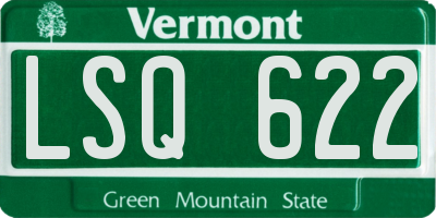 VT license plate LSQ622