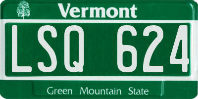 VT license plate LSQ624