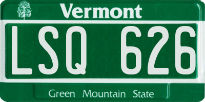 VT license plate LSQ626