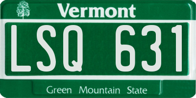 VT license plate LSQ631