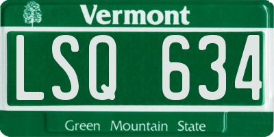 VT license plate LSQ634