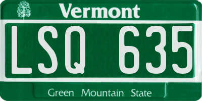 VT license plate LSQ635