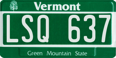 VT license plate LSQ637