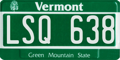 VT license plate LSQ638