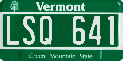 VT license plate LSQ641