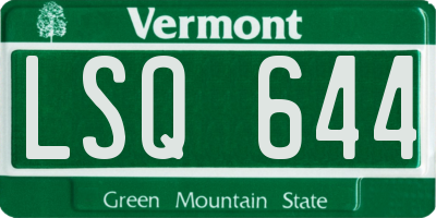 VT license plate LSQ644