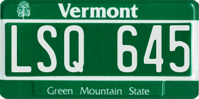 VT license plate LSQ645