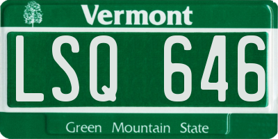 VT license plate LSQ646