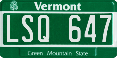 VT license plate LSQ647