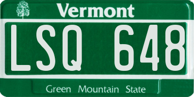 VT license plate LSQ648