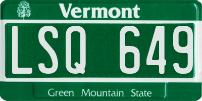 VT license plate LSQ649
