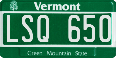 VT license plate LSQ650